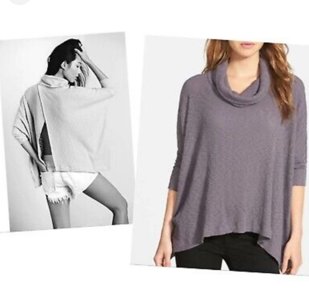 Free People FP Beach World Traveler Cowl Neck Open Spilt Back Sweater - Picture 4 of 12